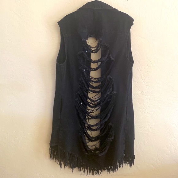 Akira Black Denim Jacket - Picture 3 of 3